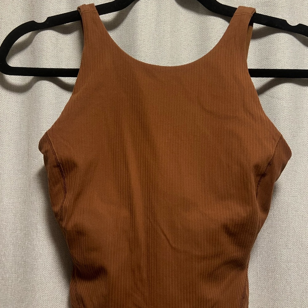 Lululemon Brown Ribbed Align High Neck Tank